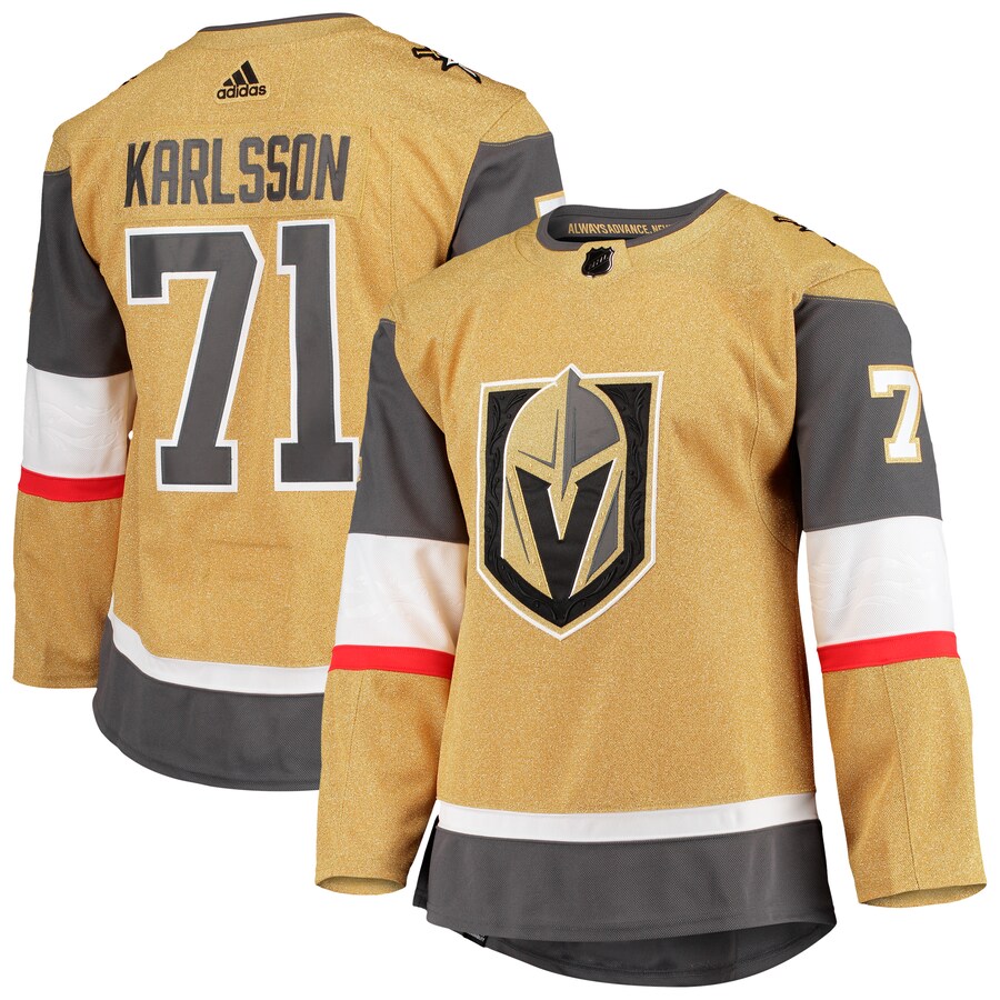 Men's Vegas Golden Knights William Karlsson adidas Gold Home Primegreen Authentic Pro Player Jersey - Jersey