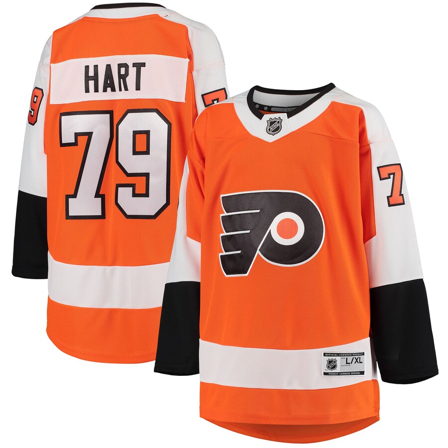 Youth Philadelphia Flyers Carter Hart Orange Home Premier Player Jersey - Jersey