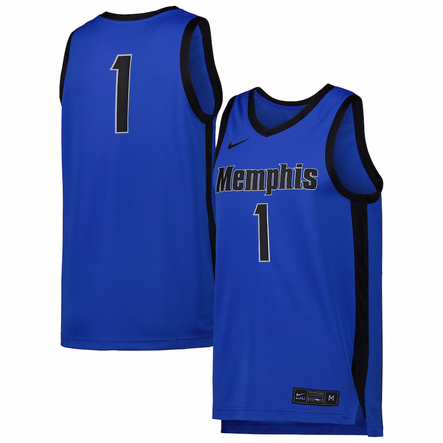 #1 Memphis Tigers Nike Replica Basketball Jersey - Blue - Jersey