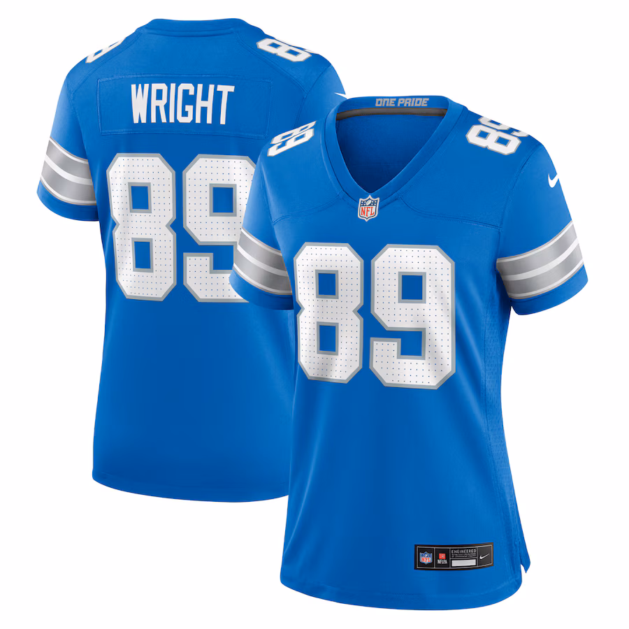Women's Detroit Lions Brock Wright Nike Blue Team Game Jersey - Jersey