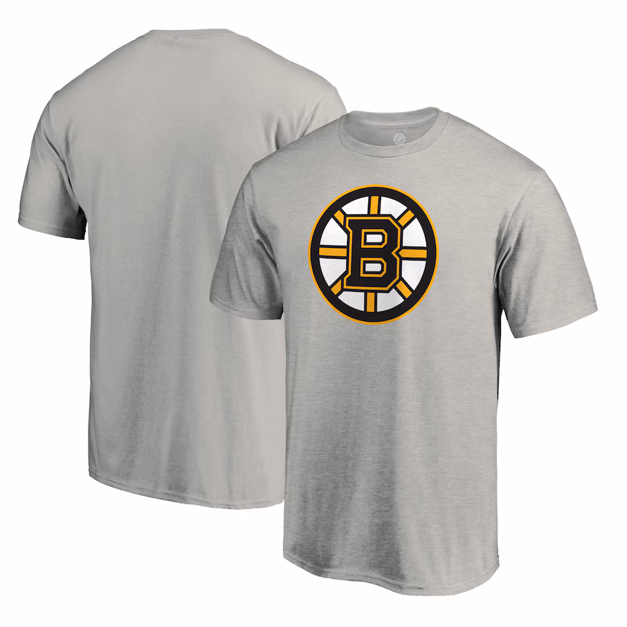 Men's Boston Bruins Heather Gray Primary Logo T-Shirt - Jersey