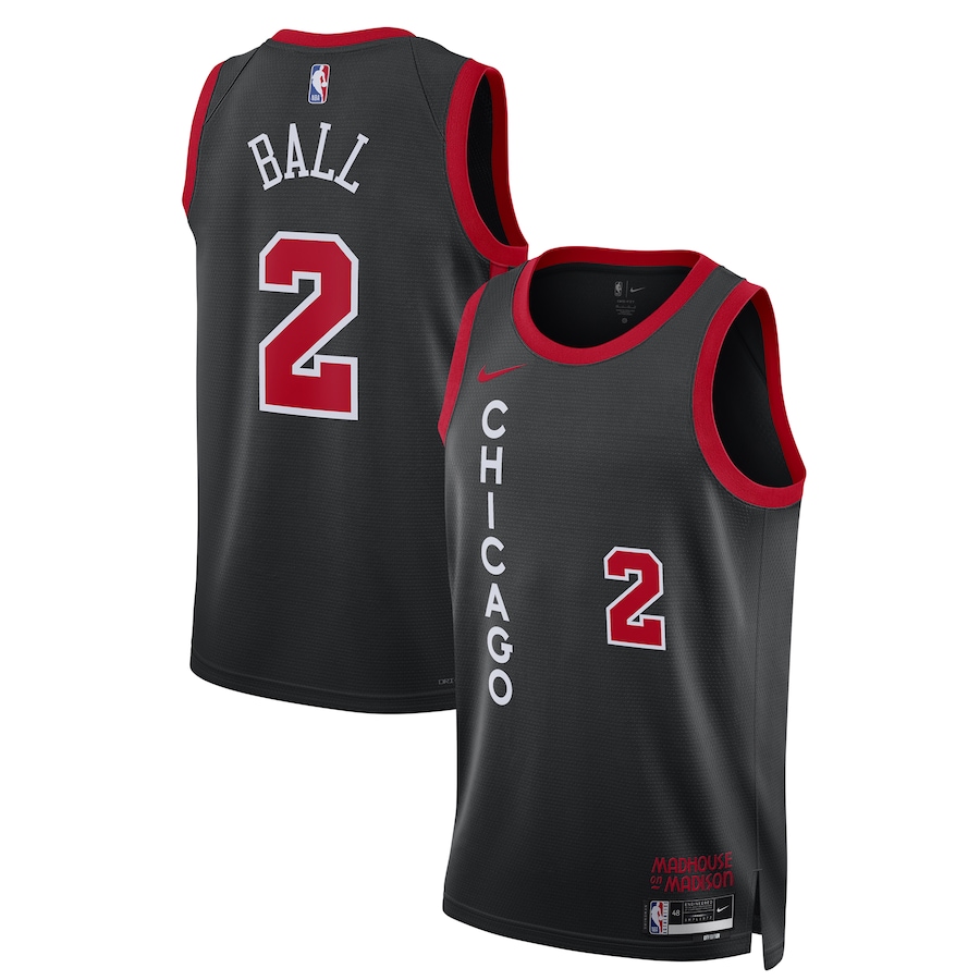 Unisex Chicago Bulls Lonzo Ball Nike Black 2023/24 Swingman Jersey - City Edition - Jersey