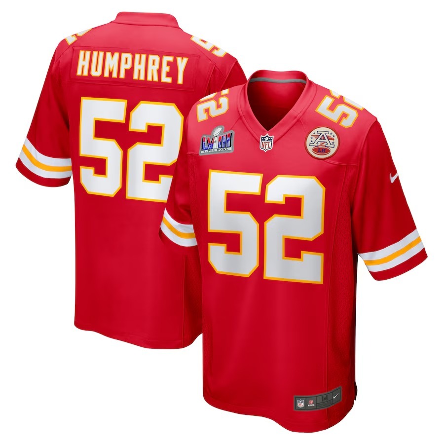 Men's Kansas City Chiefs Creed Humphrey Nike Red Super Bowl LVIII Game Jersey - Jersey