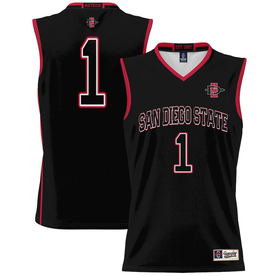 #1 San Diego State Aztecs GameDay Greats Lightweight Basketball Fashion Jersey - Black - Jersey