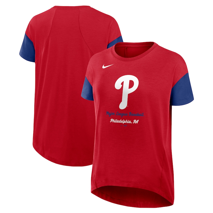 Women's Philadelphia Phillies Nike Red Flowy T-Shirt - Jersey