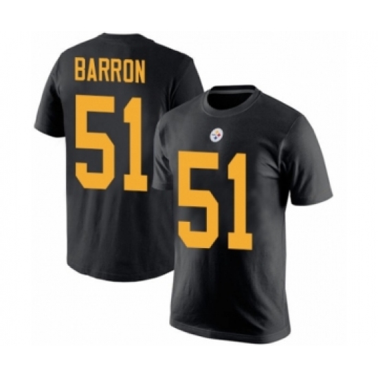 Pittsburgh Steelers #51 Mark Barron Black Rush Pride Name & Number T-Shirt - Jersey