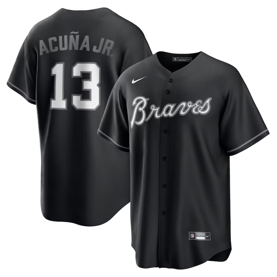 Men's Atlanta Braves Ronald Acuña Jr. Nike Black Official Replica Player Jersey - Jersey