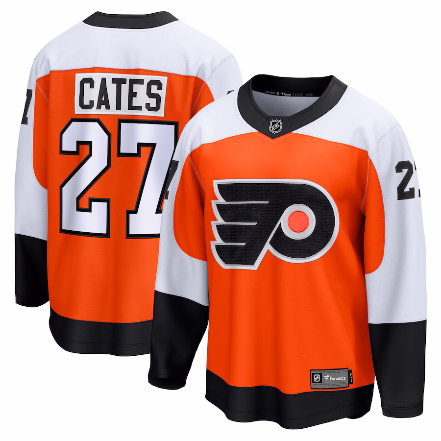 Men's Philadelphia Flyers Noah Cates Fanatics Orange Home Breakaway Jersey - Jersey