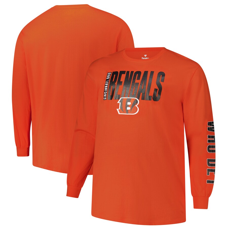 Men's Cincinnati Bengals  Fanatics Orange Big & Tall Vision Long Sleeve T-Shirt - Jersey