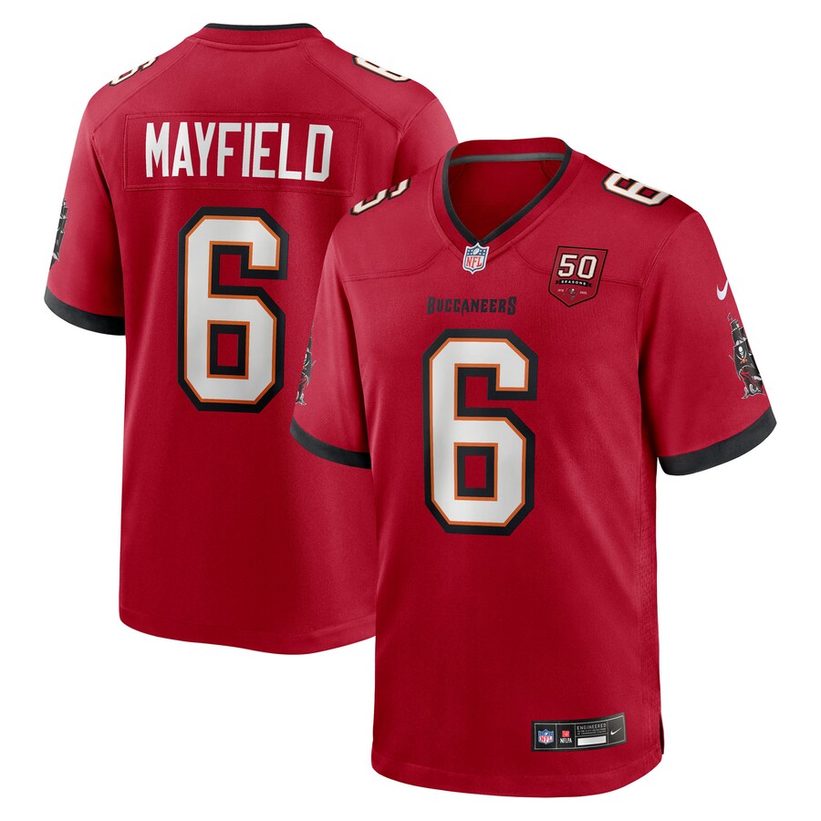 Men's Tampa Bay Buccaneers Baker Mayfield Nike Red 50th Season Team Game Jersey - Jersey