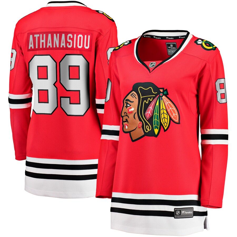 Women's Chicago Blackhawks Andreas Athanasiou Fanatics Branded Red Home Breakaway Player Jersey - Jersey