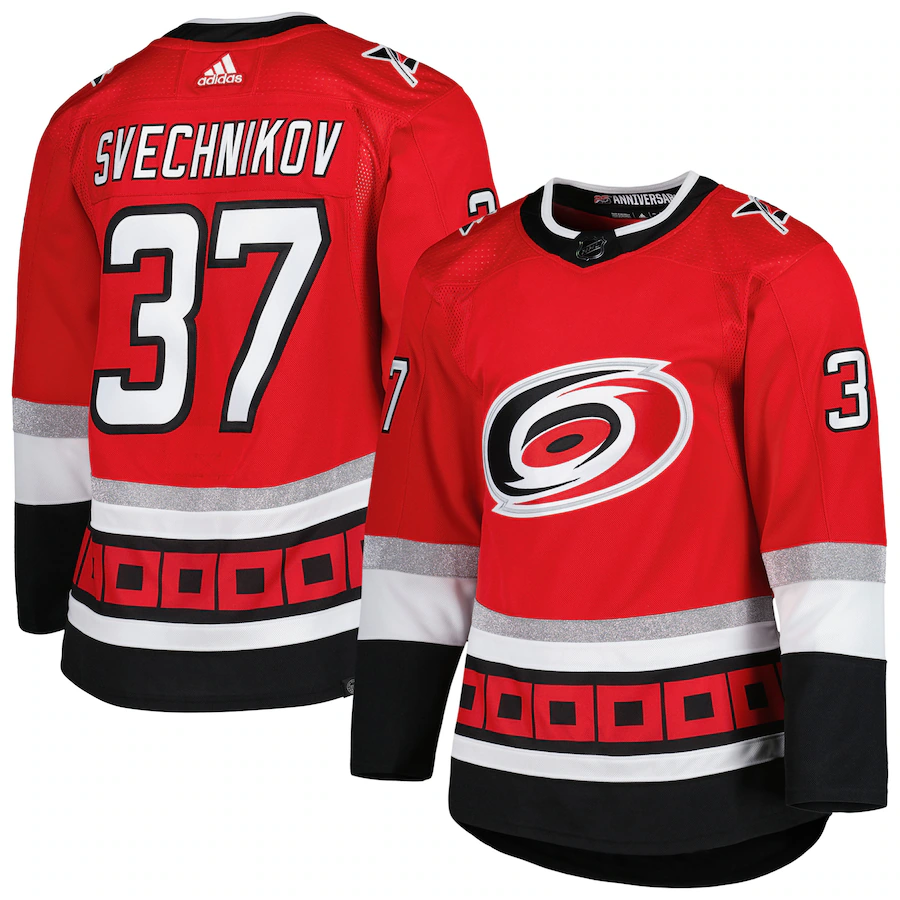 Men's Carolina Hurricanes Andrei Svechnikov adidas Red Alternate Primegreen Authentic Player Jersey - Jersey