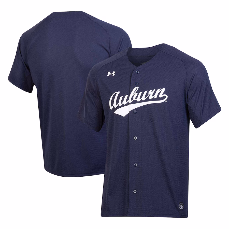 Men's Under Armour Navy Auburn Tigers Replica Baseball Jersey - Jersey