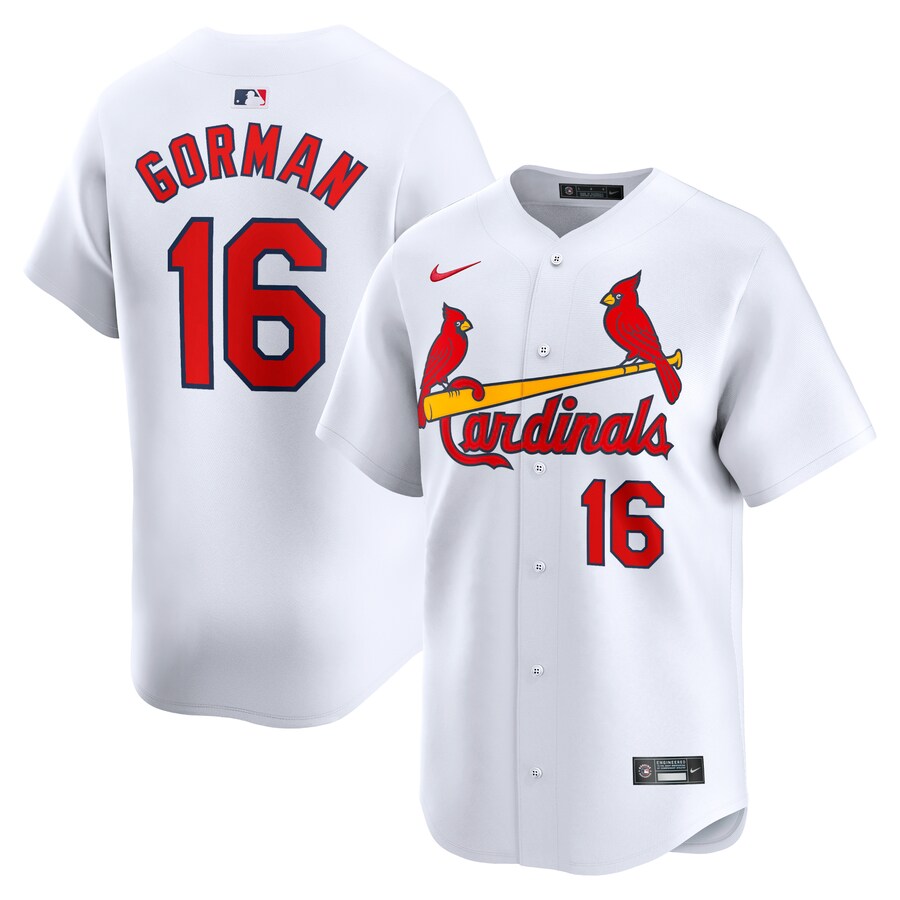 Men's St. Louis Cardinals Nolan Gorman Nike White Home Limited Player Jersey - Jersey