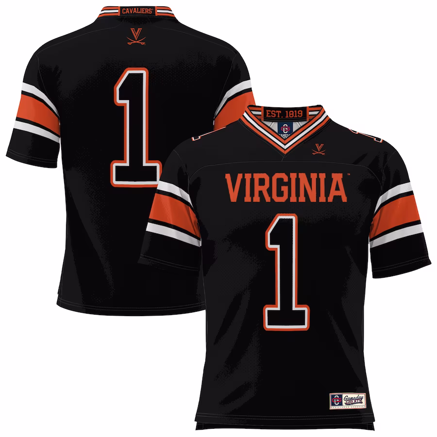 #1 Virginia Cavaliers GameDay Greats Endzone Football Jersey - Black - Jersey