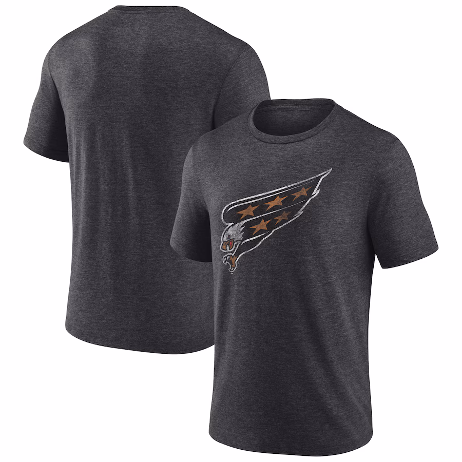Men's Washington Capitals Charcoal Wraparound Tri-Blend T-Shirt - Jersey