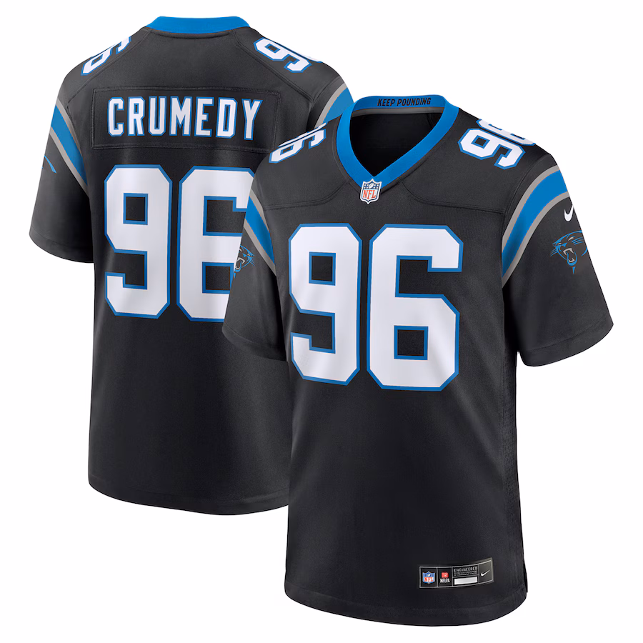 Men's Carolina Panthers Jaden Crumedy Nike Black Game Jersey - Jersey