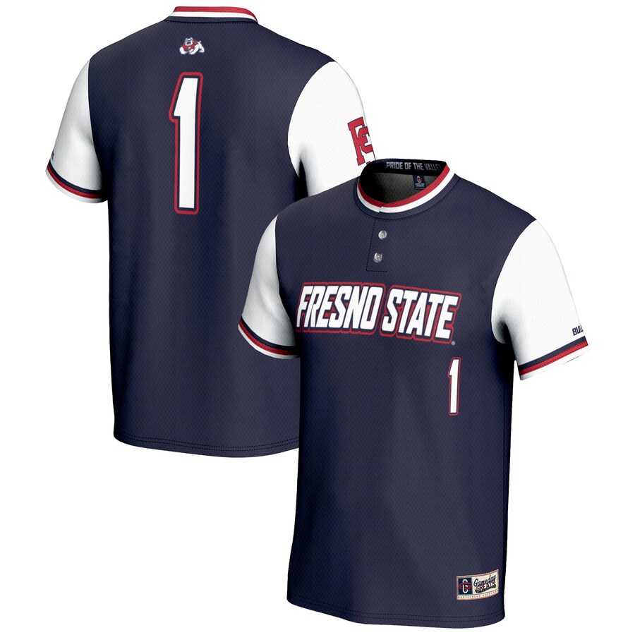 GameDay Greats #1 Navy Fresno State Bulldogs Lightweight Softball Jersey - Jersey