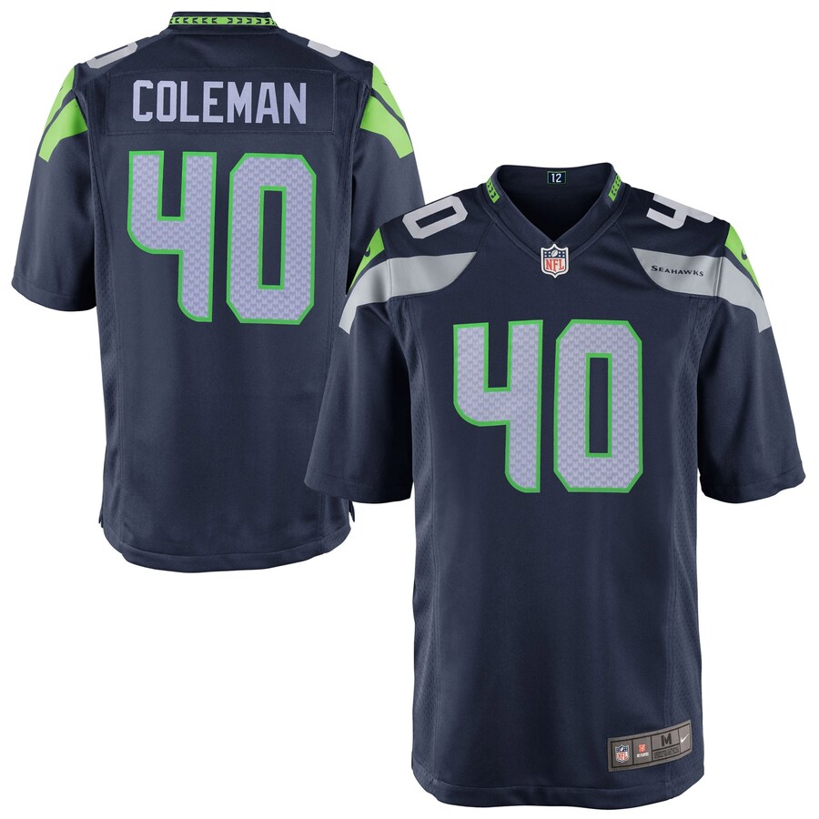 Youth Seattle Seahawks Derrick Coleman Nike College Navy Team Color Game Jersey - Jersey