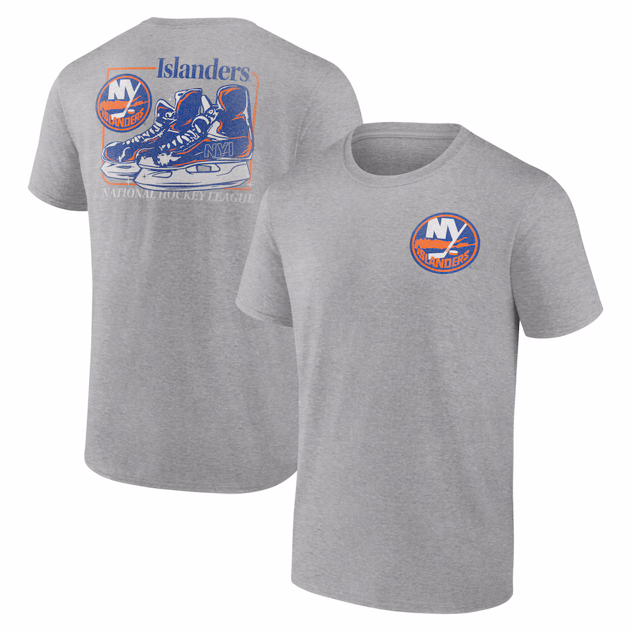 Men's New York Islanders Heather Gray Glory Skates T-Shirt - Jersey
