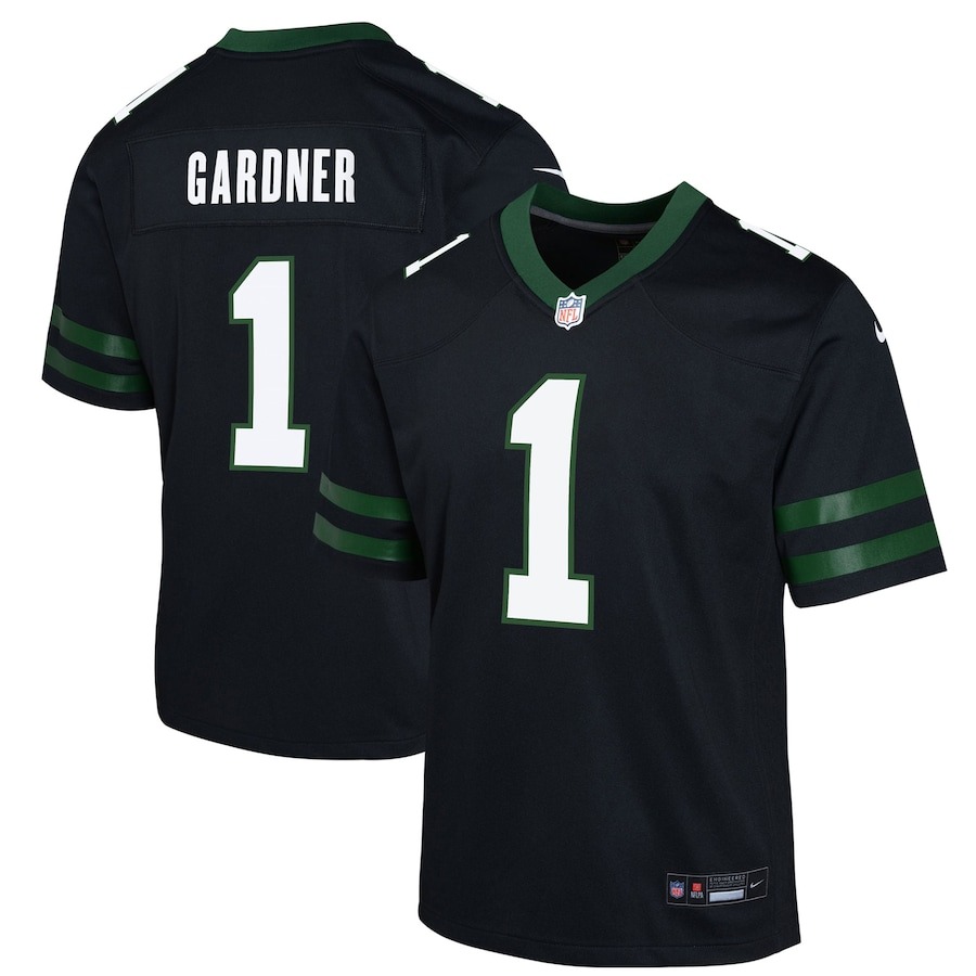 Youth New York Jets Ahmad Sauce Gardner Nike Legacy Black Alternate Game Jersey - Jersey