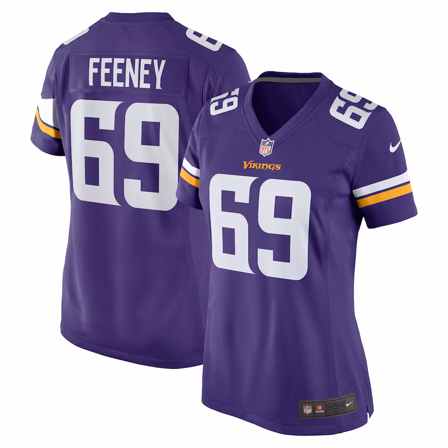 Women's Minnesota Vikings Dan Feeney Nike  Purple Team Game Jersey - Jersey