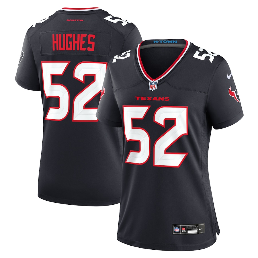Women's Houston Texans Jerry Hughes Nike Navy Team Game Jersey - Jersey