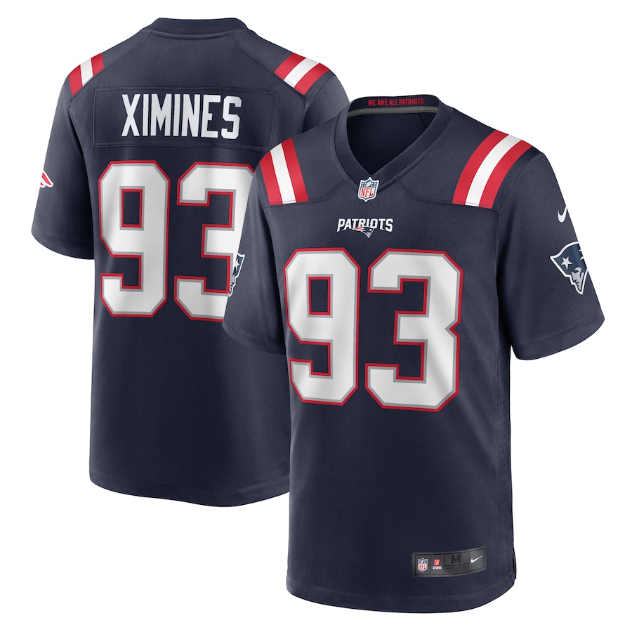 Men's New England Patriots Oshane Ximines Nike Navy Game Jersey - Jersey