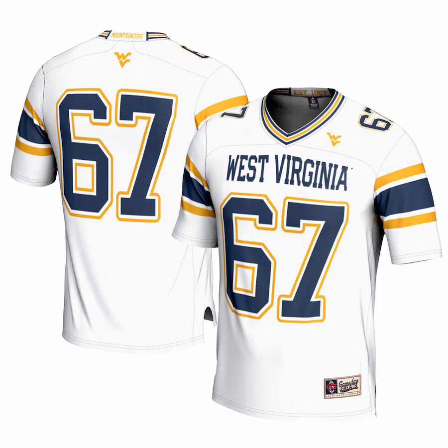 Men's GameDay Greats #1 White West Virginia Mountaineers Football Jersey - Jersey