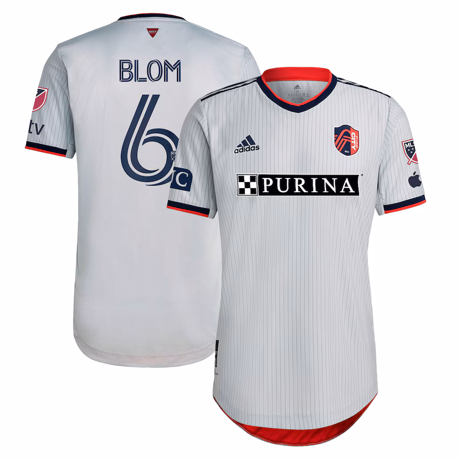 Men's St. Louis City SC Njabulo Blom adidas Gray 2023 The Spirit Kit Authentic Jersey - Jersey
