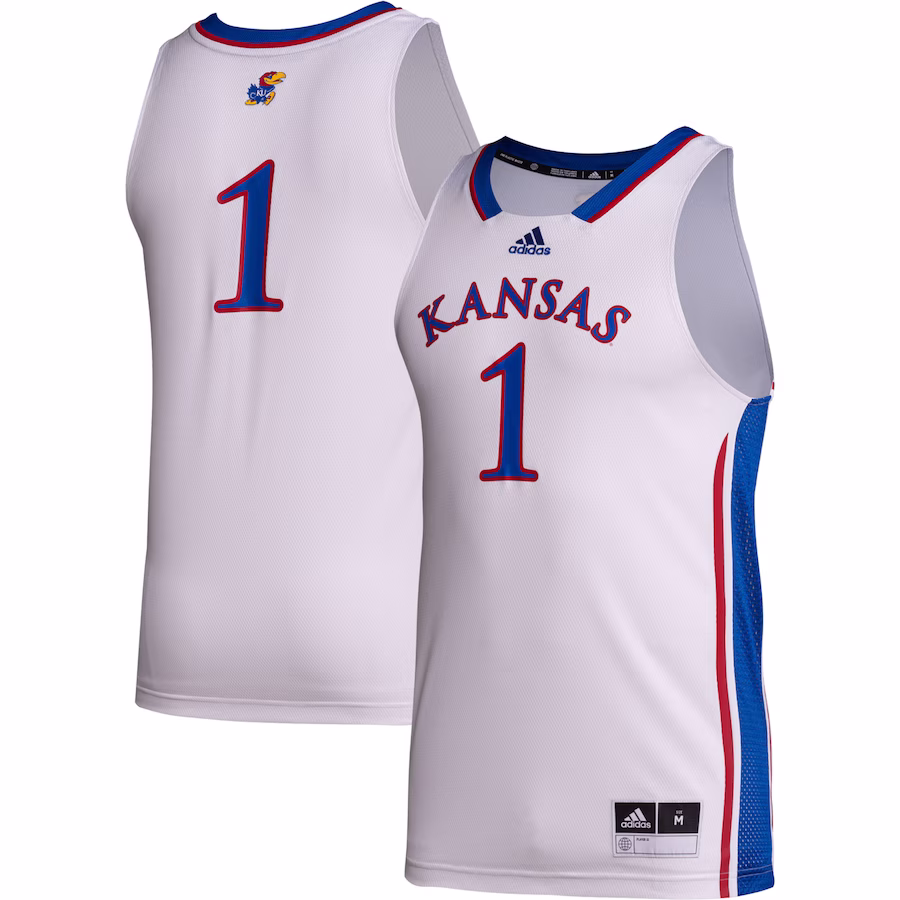 #1 Kansas Jayhawks adidas Team Swingman Jersey - White - Jersey