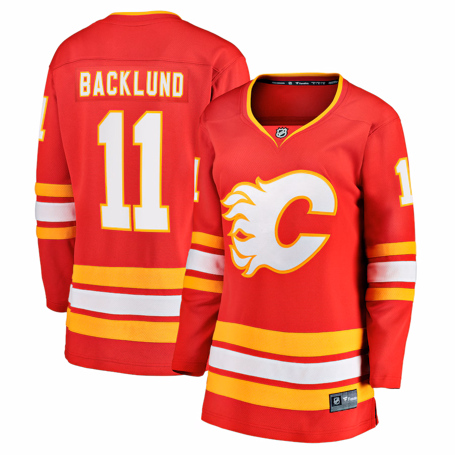Women's Calgary Flames Mikael Backlund Fanatics Red Home Team Breakaway Player Jersey - Jersey