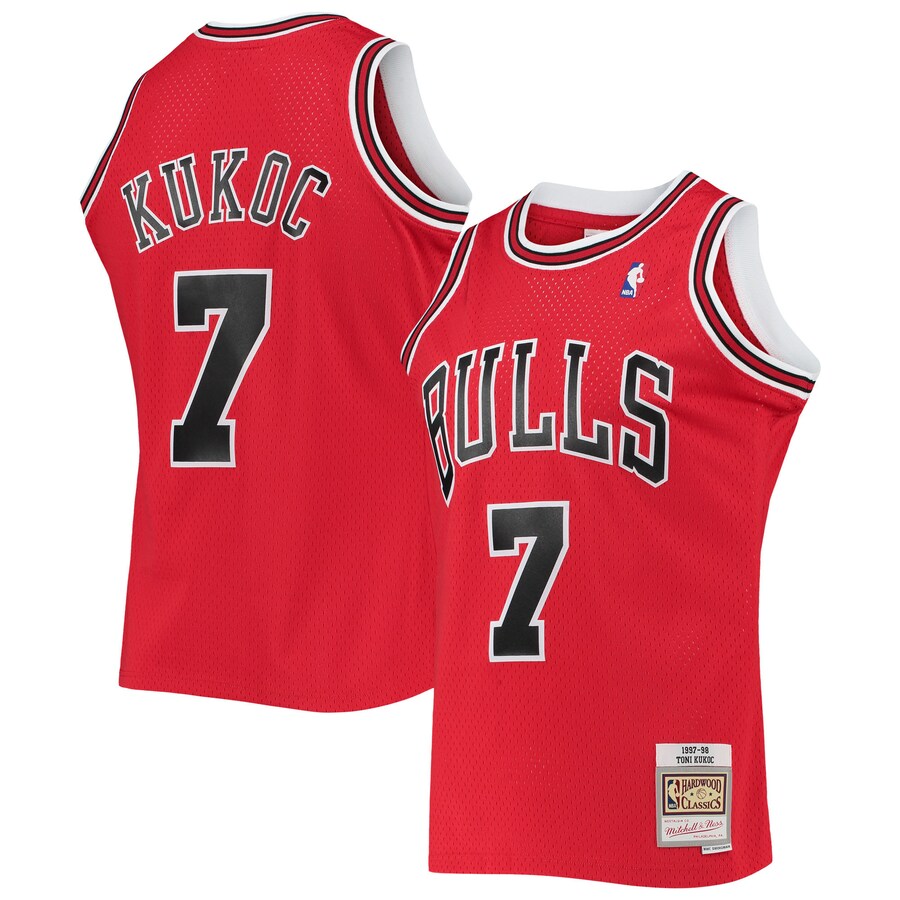Men's Chicago Bulls Toni Kukoc Mitchell & Ness Red 1997/98 Hardwood Classics Swingman Jersey - Jersey