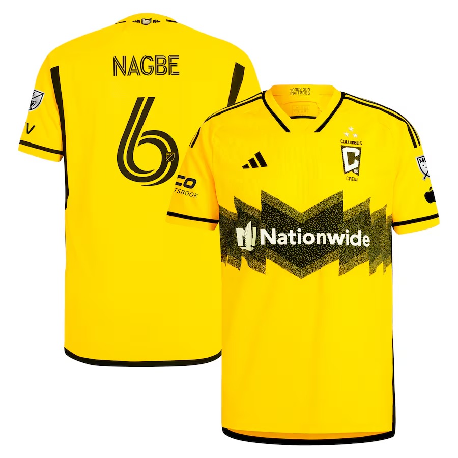 Men's Columbus Crew Darlington Nagbe adidas Yellow 2024 The Home Kit Authentic Player Jersey - Jersey