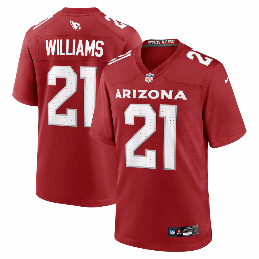 Men's Arizona Cardinals Garrett Williams Nike  Cardinal  Game Jersey - Jersey