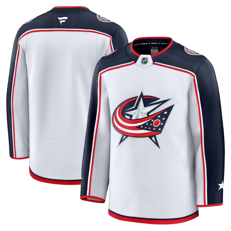 Men's Columbus Blue Jackets Fanatics White Away Premium Jersey - Jersey
