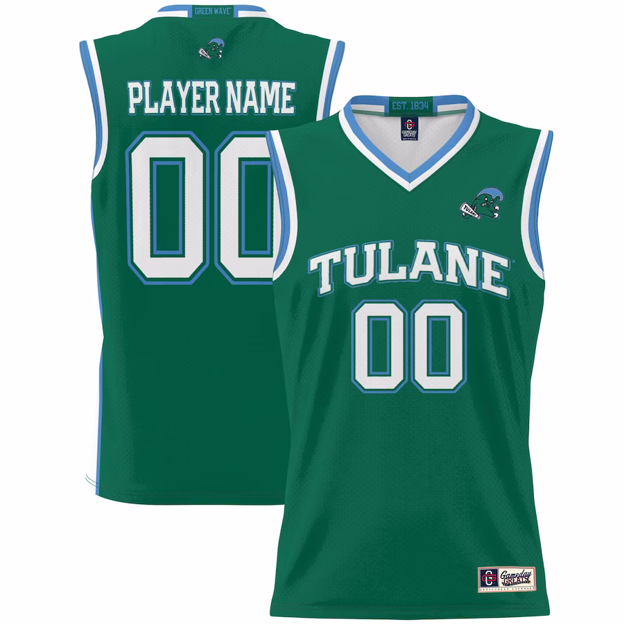 Tulane Green Wave GameDay Greats Unisex NIL Pick-A-Player Lightweight Women's Basketball Jersey - Green - Jersey