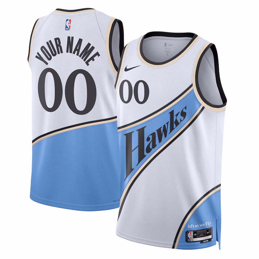 Unisex Atlanta Hawks Nike White 2024/25 Custom Swingman Jersey - City Edition - Jersey