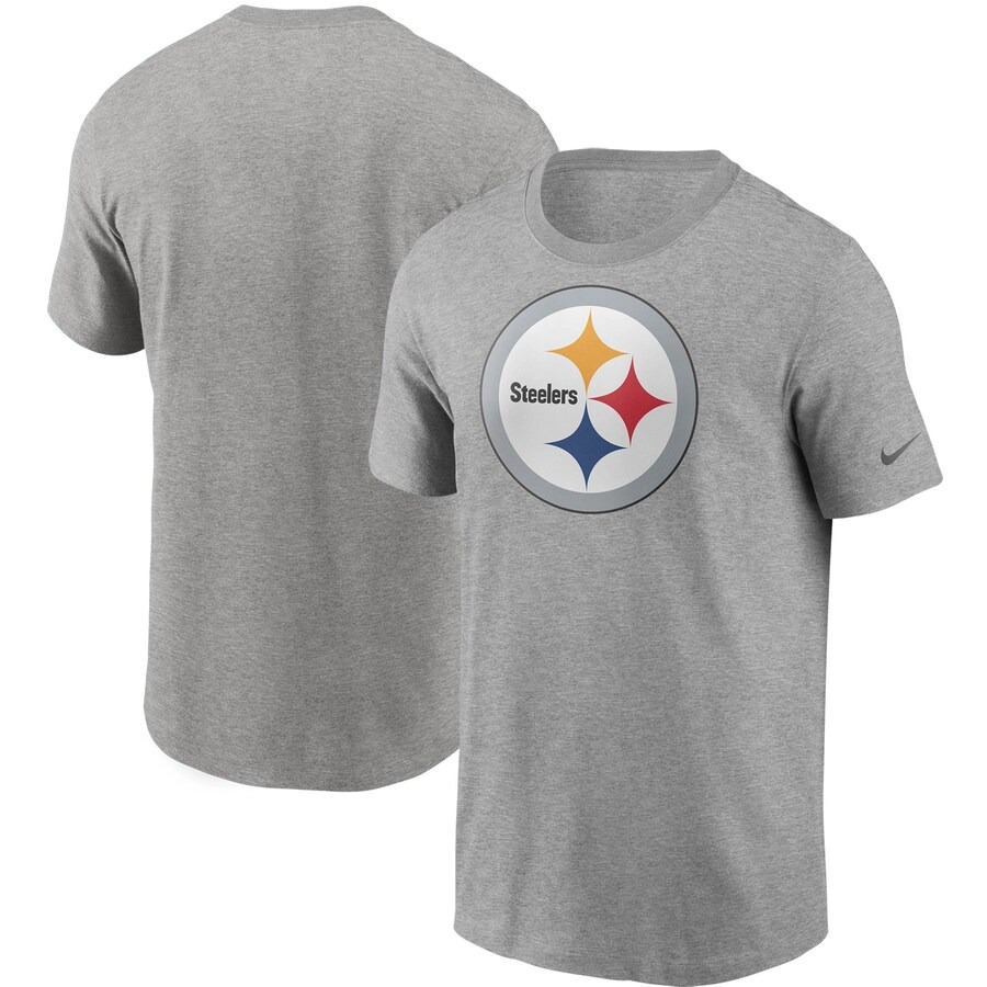 Men's Pittsburgh Steelers Nike Heathered Gray Primary Logo T-Shirt - Jersey