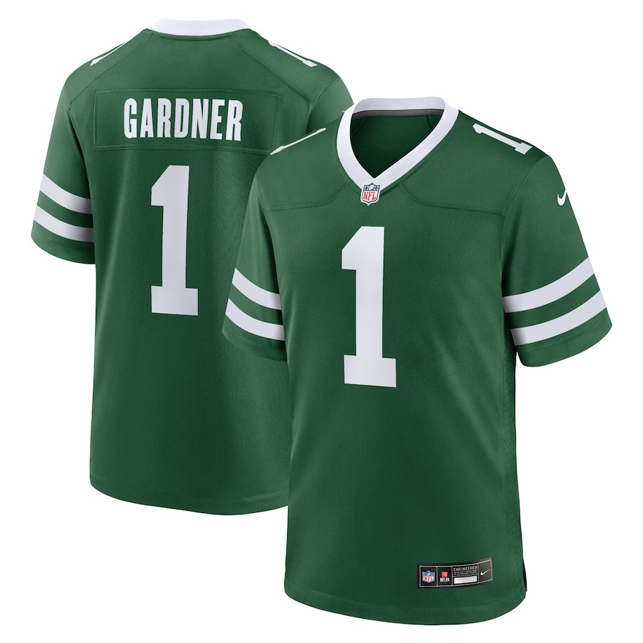 Men's New York Jets Ahmad Sauce Gardner Nike Legacy Green Game Jersey - Jersey