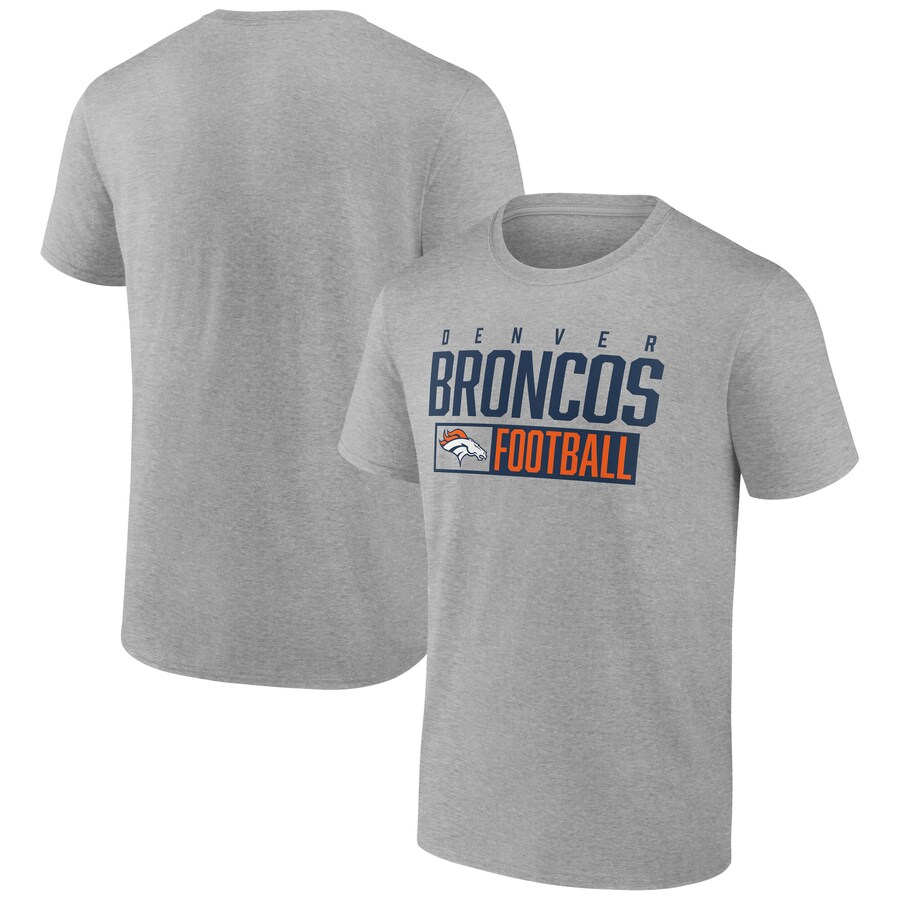 Men's Denver Broncos Fanatics Heather Gray Box Pop T-Shirt - Jersey