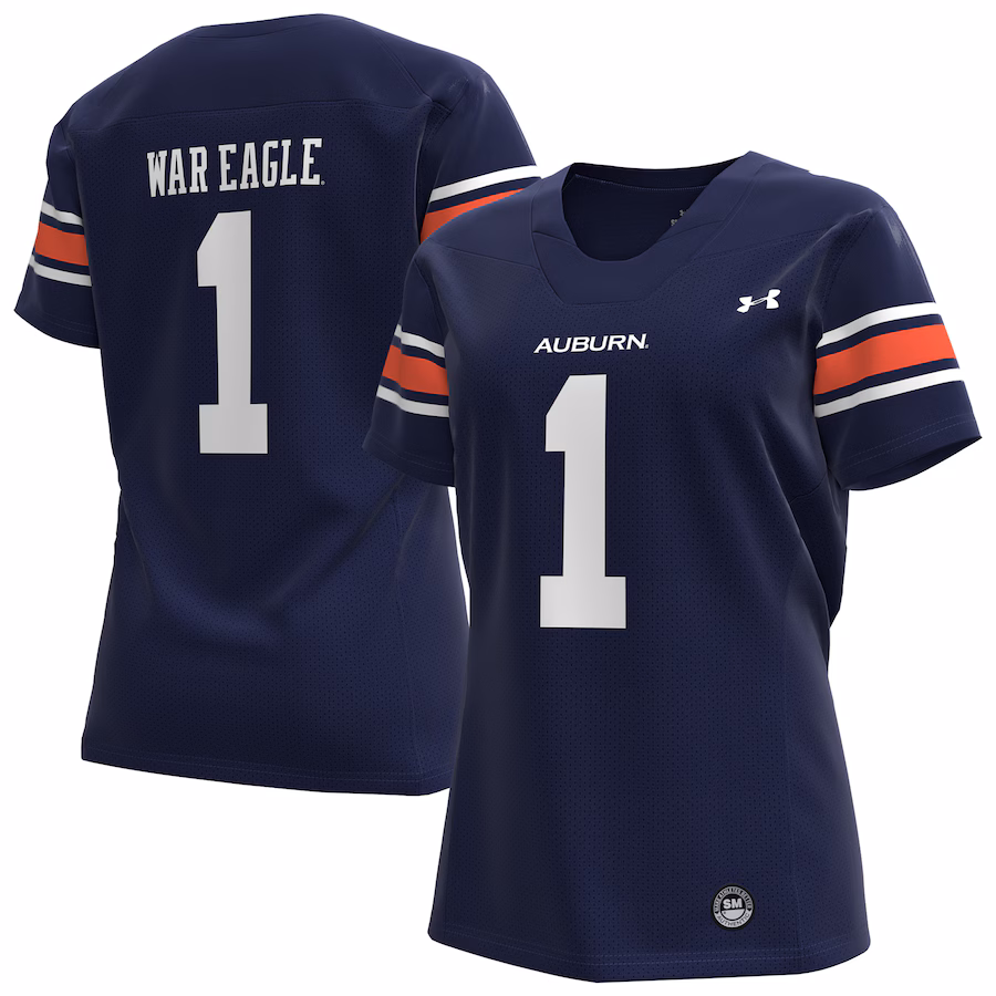 Women's Under Armour #1 Navy Auburn Tigers Replica Football Jersey - Jersey
