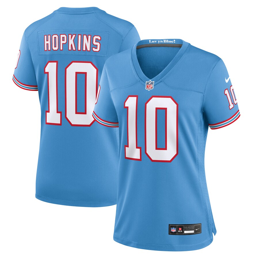 Women's Tennessee Titans DeAndre Hopkins Nike Light Blue Oilers Throwback Player Game Jersey - Jersey