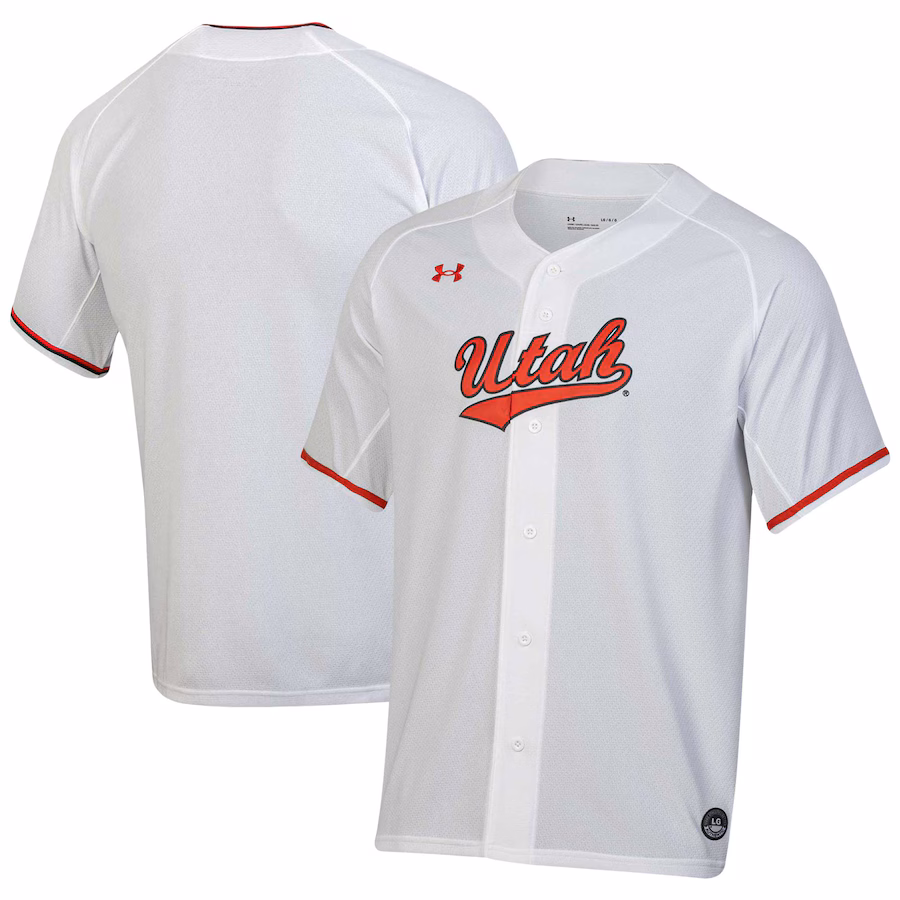 Men's Under Armour White Utah Utes Replica Baseball Jersey - Jersey