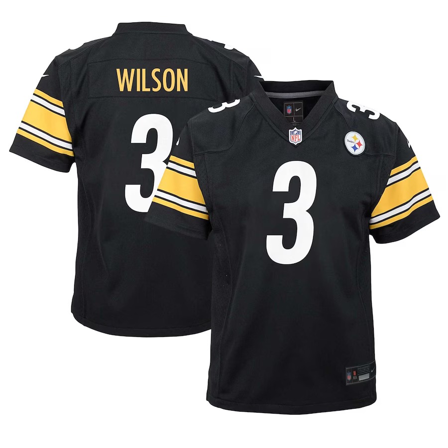 Youth Pittsburgh Steelers Russell Wilson Nike Black Team Player Game Jersey - Jersey