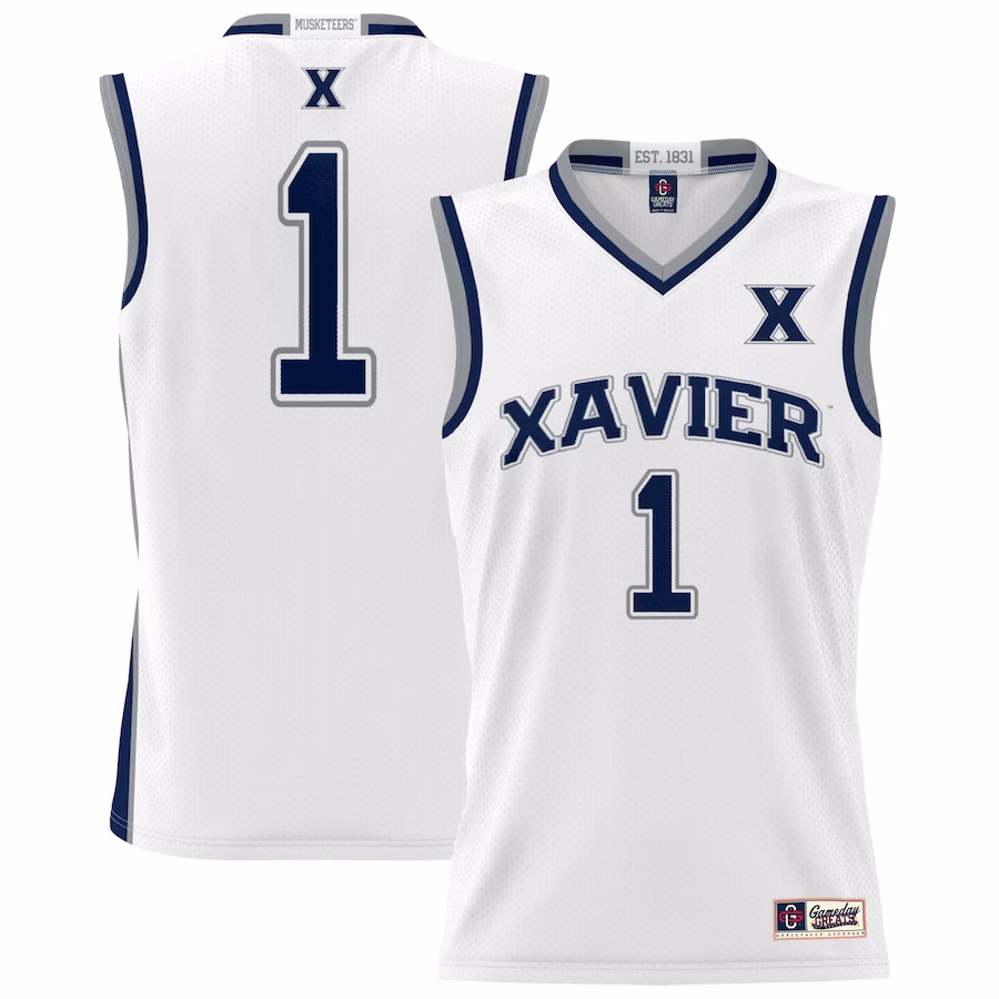#1 Xavier Musketeers GameDay Greats Youth Lightweight Basketball Jersey - White - Jersey
