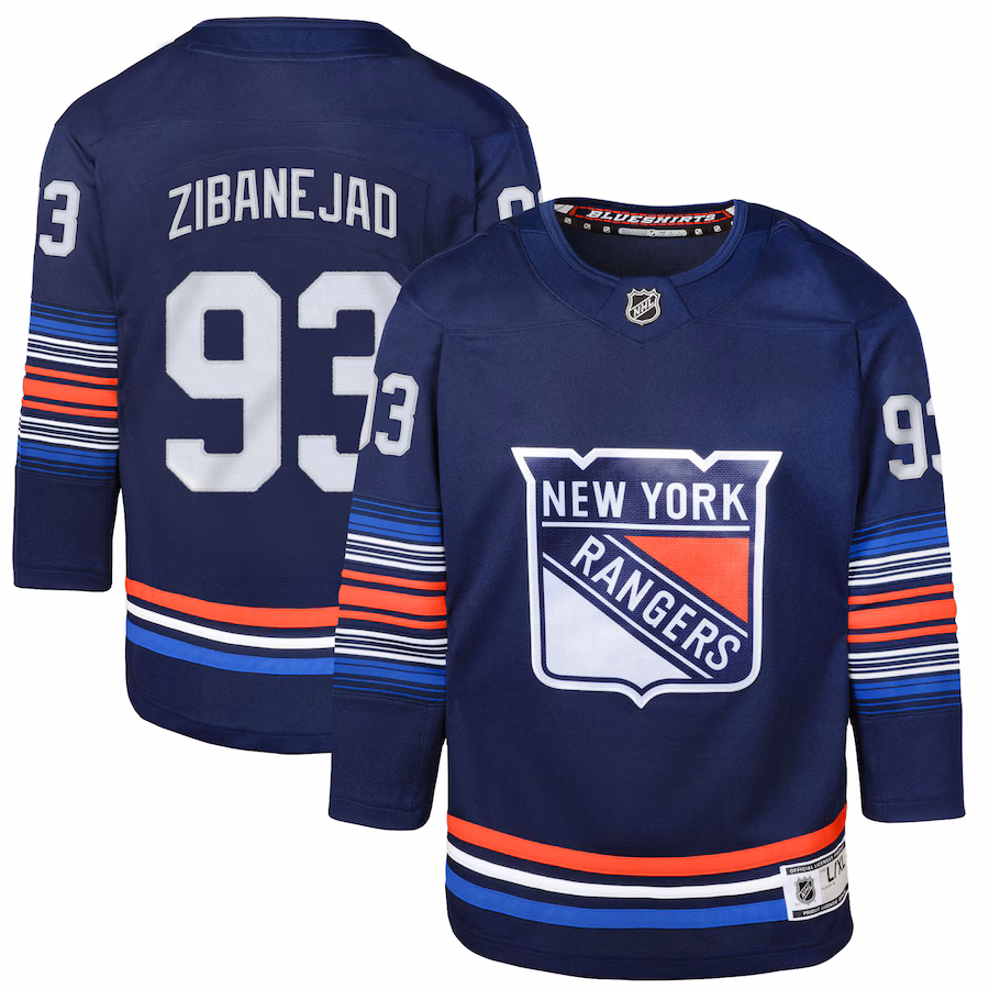Youth New York Rangers Mika Zibanejad Navy Alternate Premier Player Jersey - Jersey