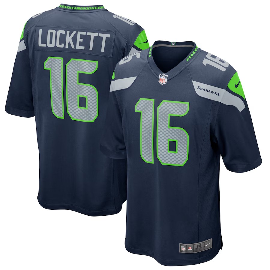 Men's Seattle Seahawks Tyler Lockett Nike College Navy Game Jersey - Jersey