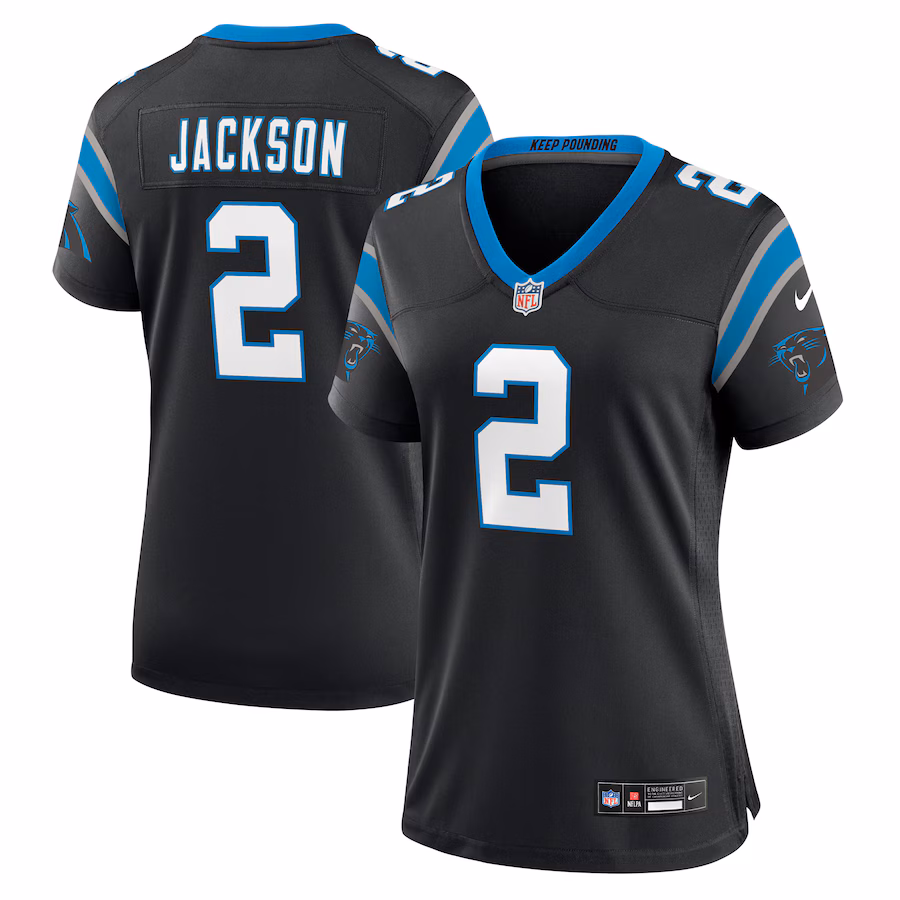 Women's Carolina Panthers Mike Jackson Nike Black Game Jersey - Jersey