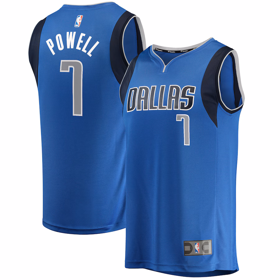 Youth Dallas Mavericks Dwight Powell Fanatics Blue Fast Break Player Jersey - Icon Edition - Jersey